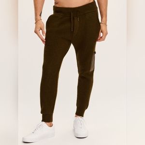 SER.O.YA Jason Jogger in olive wool size L NWT